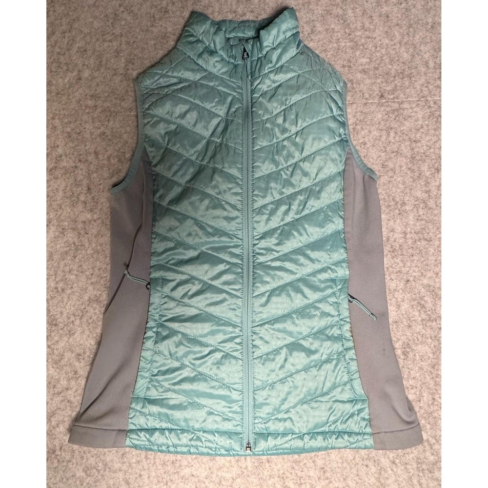 Columbia Womens Omni-Heat Quilted Puffer Vest Blue Medium Insulated Zip Pocket
